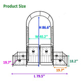 Metal Garden Arch with Gate 79.5'' Wide x 86.6'' High Climbing Plants Support Rose Arch Outdoor W1586P148090