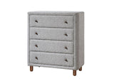 ZNTS Grey 4-Drawer Upholstered Chest B062P209026