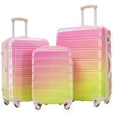 Hardshell Luggage Sets 3 Piece Gradient Color Expandable Suitcase with Spinner Wheels and TSA Lock N732P184448U