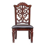 Brown and Cherry Side Chair with Nailhead Trim B062P209284