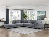1pc Modern Living Room Furniture Modular Armless Chair Plush Gray Corduroy Fabric Upholstery Plywood B011P220981