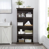 4 Tier Glass Display Cabinet for Living Room Stylish Storage Curio Cabinet with Flip Up Glass Doors W1758P294628
