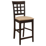 Beige and Cappuccino Upholstered Counter Height Stools B062P153489