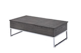 Grey Oak and Chrome Coffee Table with Lift Top B062P189218