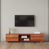 Walnut TV Stand for 70 Inch TV Stands, Media Console Entertainment Center Television Table, 2 W33128757