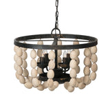 ZNTS 4 - Light Wood Chandelier, Hanging Light Fixture with Adjustable Chain for Kitchen Dining Room Foyer W2078138932