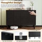 ON-TREND Minimalist Shoe Cabinet with 5 Solid Wood Legs, Cream Style Sideboard Buffet Cabinet with N721P205785B
