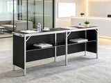 Extra Long Folding Portable Bar Table 77.95" x 15.16" x 34.65", Tradeshow Podium Table with Carrying 32199662