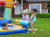 Inflatable Bounce House for Kids Water Slide Park with Climbing Wall, Splash Pool, 420D Oxford & 66114261