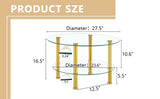 Contemporary Minimalist Double Layer Tempered Glass Coffee Table - 27.5" Top and 23.6" W1151P234005