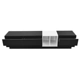 ON-TREND Sleek and Stylish TV Stand with Perfect Storage Solution, Two-tone Media Console for TVs Up WF311772AAB