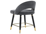 Grey and Black Open Back Counter Height Stools B062P145580