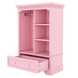 Open children's wardrobe with a hanging rod and open shelves, one large drawer, low design close to W1580P257497