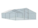 5.4*2.7*2m/18.7x8.8x6.5 ft Silver Spire Assembled 180g PE Rain Cloth Metal Chicken/Rabbit Cage 41569190