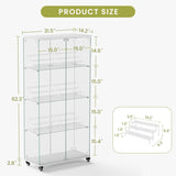 4 Tier Glass Display, Double Door Glass with Two Locks, Floor Standing Storage W1668P241907
