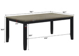 1pc Contemporary Dining Table Rectangular Wood Base Two-Tone Brown Black Finish Wooden Dining Room B011P264142
