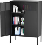 Metal Storage Cabinet,47" H Steel lockers, adjustable Shelves, 3 Tier side cabinets, shoe cabinets, T3421P357055