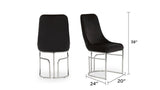 Emrald Modern Style 2PC Dinning Chairs made with wood and Steel Legs Black B009P298425