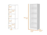 White 5-Shelf Slim Bookcase B062P175814