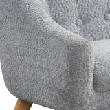 Amelia 28"W Gray Chenille Kids Sofa with Tufted Back and Wooden Legs B061P236764