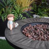 Outdoor Propane Fire Pit, Square Stonecrest Gas Fire Pit for Outside Patio, Concrete Propane Fire W2734P194108