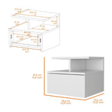 Augusta Floating Nightstand with 2-Tier Shelf and 1-Drawer B128P148656