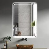 40*24 Inch LED Bathroom Mirror Vanity Mirrors with Front Lights Wall Mounted Anti-Fog Frameless Make W2709P179003
