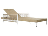 Outdoor All-Weather PE Rattan Chaise Lounge, Minimalist Patio Wicker Lounge Chair with 6 Gear 09574757