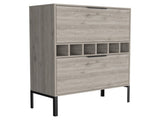 Bar Cabinet Puertu, Six Wine Cubbies, Double Door Cabinet, Light Gray Finish B092123057