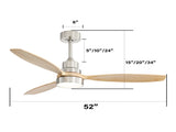 Low Profile 52 Inch Integrated LED Ceiling Fan with Light Kit and Remote Control for Living Room W934P288631