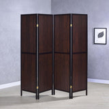 Rustic Tobacco and Cappuccino 4-Panel Folding Screen B062P153648
