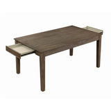 Wire Brushed Brown Finish 1pc Dining Table with 2 Hidden Drawers Casual Dining Room Furniture B011104522