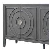 TREXM Retro Sideboard door with Circular Groove Design Round Metal Door Handle for Entrance, Dinning WF307723AAE