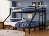 Heavy Duty Twin over Queen Metal Bunk Bed with 1200 LBS Capacity, Noise-Free Structure with Wall W5635P531647
