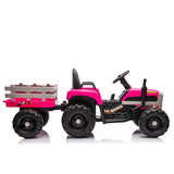 ZNTS Ride on Tractor with Trailer,24V Battery Powered Electric Tractor Toy, 200w*2motor W1396P144515