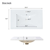 30" Bathroom vanity Set with Sink, Combo Cabinet, Bathroom Storage Cabinet, Solid Wood Frame WF319594AAB