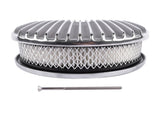 12" Oval Aluminum Full Finned Air Cleaner Polished Paper Element Fits for SB & BB CHEVY FORD & MOPAR 62270690