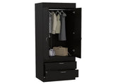 Lisboa Armoire, Rod, Double Door, Two Drawers, Metal Handles B070P188848