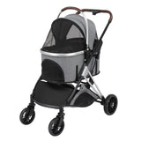 ZNTS Pet Stroller 3 in 1, Folding Lightweight Dog Stroller with Detachable Carrier & Storage Basket, 4 99473403