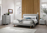 Grey 4-Drawer Upholstered Chest B062P209026