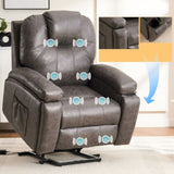 ZNTS Power Lift Recliner Chair with Massage for Elderly, Overstuffed Wide Recliners, Heavy Duty and W1622P196284