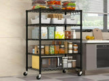 5-Tier Wire Shelving with Wheels 24"W x 18"D x 72"H Adjustable Heavy Duty Steel Wire Rack, Metal 14004332