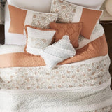 6 Piece Cotton Percale Quilt Set with Throw Pillows Coral Full/Queen B035129020