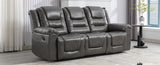 3 Seater Home Theater Recliner Manual Recliner Chair with Two Built-in Cup Holders for Living WF323620AAE