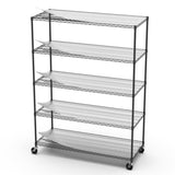 5 Tier 7500lbs Heavy Duty Adjustable Storage Rack Metal Shelf Wire Shelving Unit with Wheels & Shelf W155083059