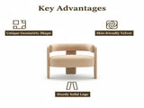 Accent Chair Living Room, Velvet Comfy Single Sofa Chair Mid-Century Modern Armchair Wooden Legs 15010744