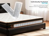 12 Inch King Mattress, Innerspring Mattress with Black Gold Trim & White Cover - Medium Firm 95005812