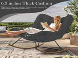6.3" Outdoor Rocking Chair Cushion Waterproof & Fade-Resistant Egg Lounge Chair Pad with 6 29677756