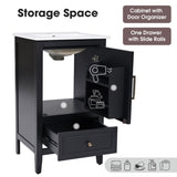 20" Bathroom Vanity with Sink, Bathroom Cabinet with A Door, Door Shelf Storage and Adiustable Foot N725P192821B