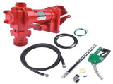 15 GPM 12V Fuel Transfer Pump Cast Iron with Discharge Hose Automatic Green Nozzle for Trucks 19700036